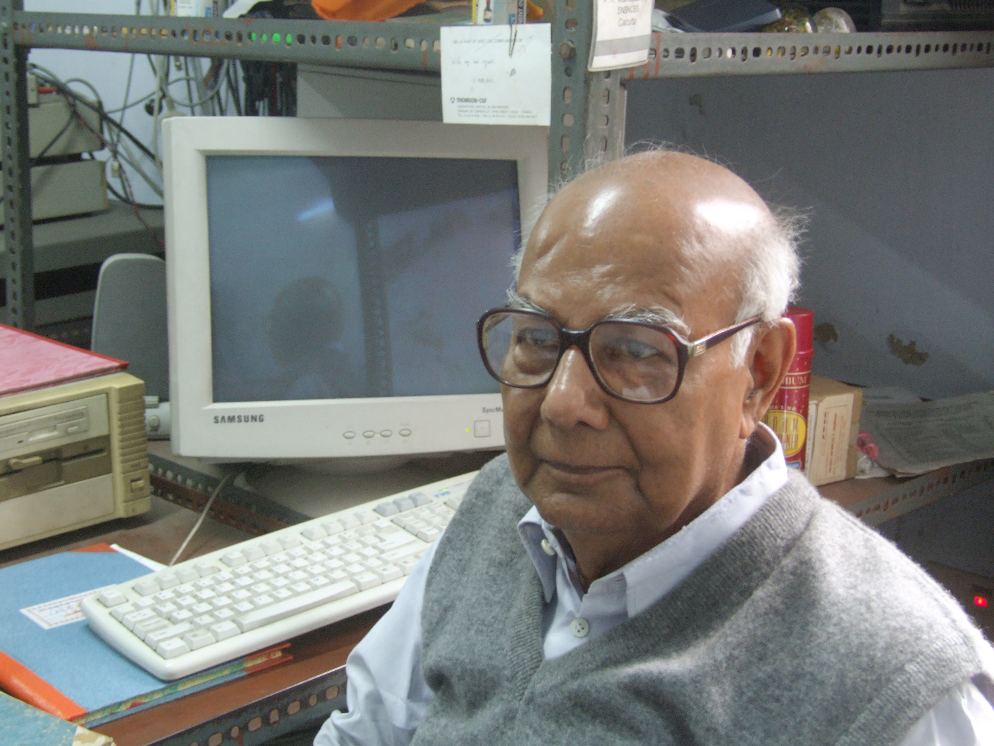 Dr. Raychaudhuri in the lab